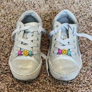 The Children's Place Girls Beaded Glitter Low Top Sneakers - Metallic